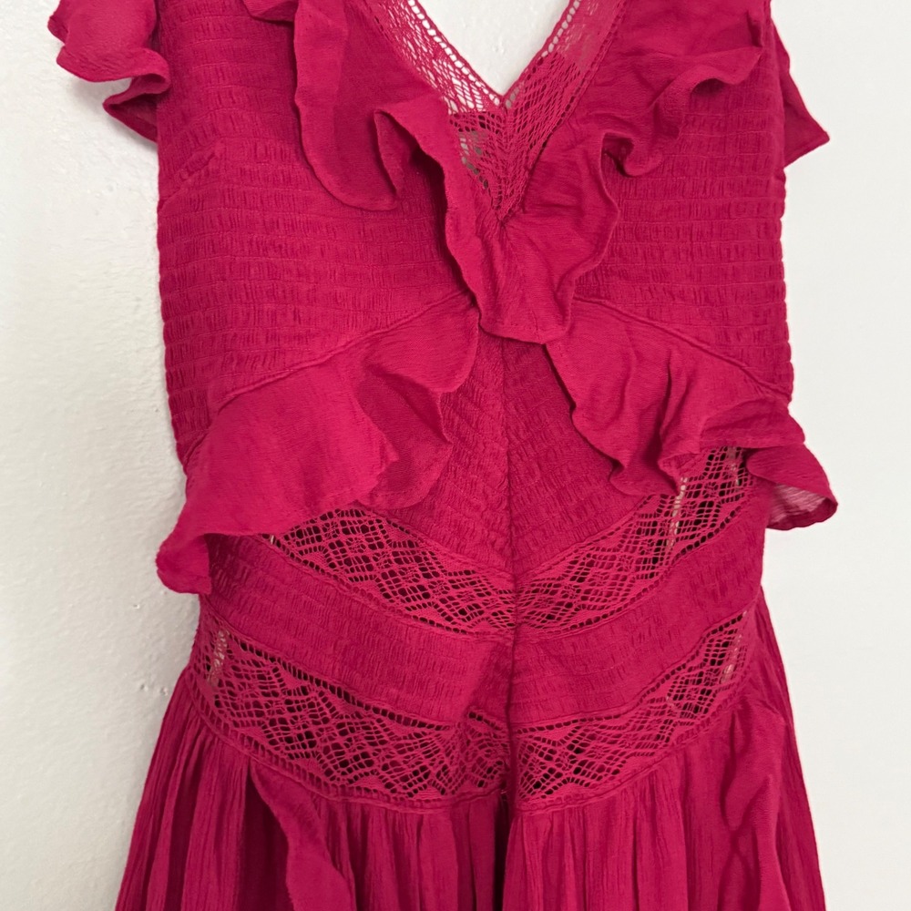 Free People Free-est Marsai Maxi Dress Summer Cherries Ruffle Smock - XSmall - Picture 3 of 6